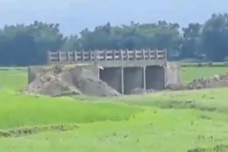 Bridge built in middle of open field in Bihar sparks