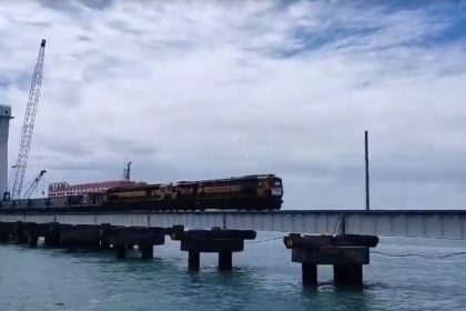 Major milestone: First freight train passes over Pamban Bridge, India’s first vertical lift bridge