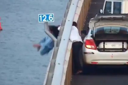 On camera: Swift action by cab driver, cop save woman from falling off Atal Setu in Mumbai