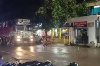 Video: Truck hits man sitting on chair in middle of road in UP’s Pratapgarh