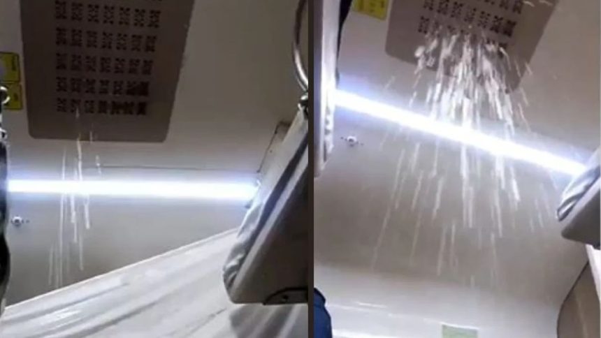 Watch: Water leakage in AC coach causes chaos on Jabalpar-Nizamuddin express