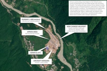 Satellite image shows China building helipad near Arunachal, barely 20 km from LAC