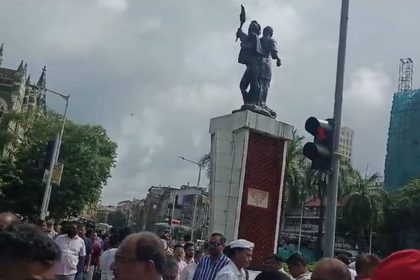 Chhatrapati Shivaji statue collapse: MVA holds ‘jode maro’ protest amid tight security in Mumbai