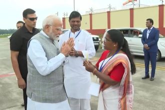 PM Narendra Modi welcomed with ‘Jahva’ after arrival at Ranchi airport | Watch